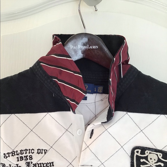 Ralph Lauren NEW Black/white polo with classic RL embellishments, Large, NWT - Picture 5 of 11